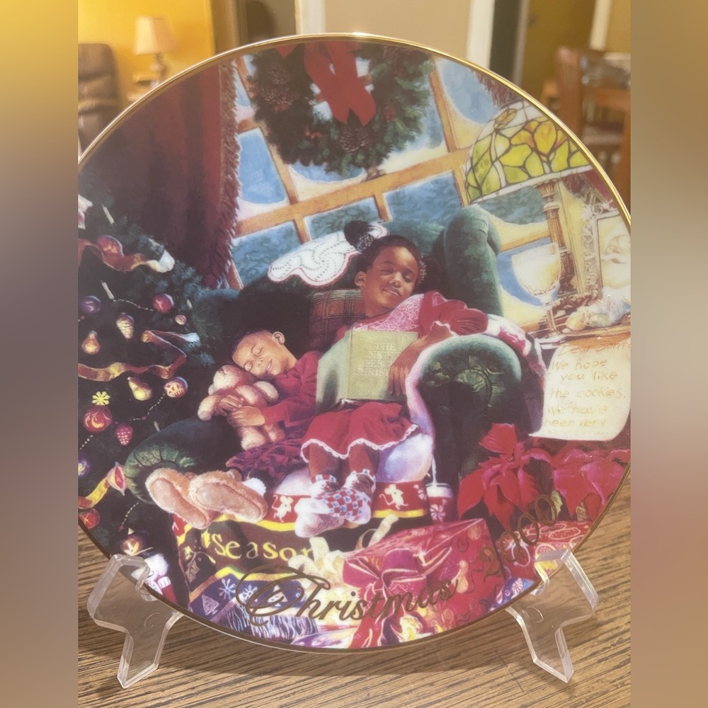 Avon Fine Collectibles Af/Am Glass Plate. Christmas 2000. Stand Not Incld